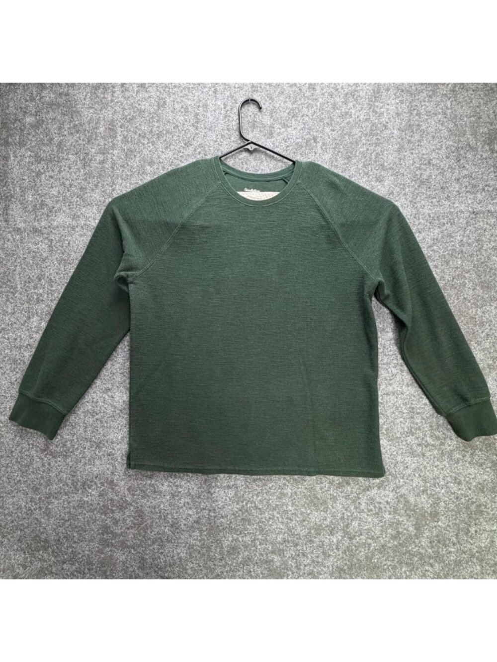 Goodfellow & Co. Thermal Shirt Mens XL Forest Green Waffle Knit Raglan Sleeve